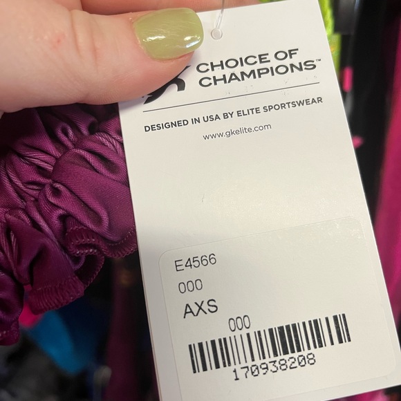 NWT GK gymnastics tumbling dance leotard floral exploration w/Scrunchie sz AS - Picture 7 of 11